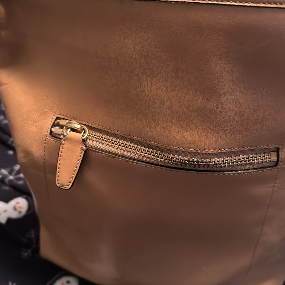 Coach Tan Leather Hobo Bag with Gold Hardware - Picture 12 of 13